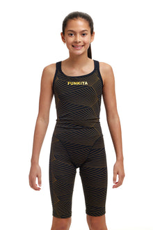 Funkita - Girls Fast Legs One Piece Swimmers - Gold Weaver