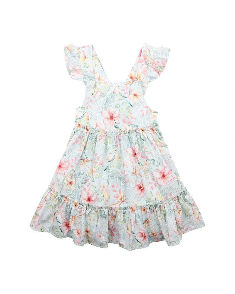 Fox & Finch - Budgie Blue Floral Dress