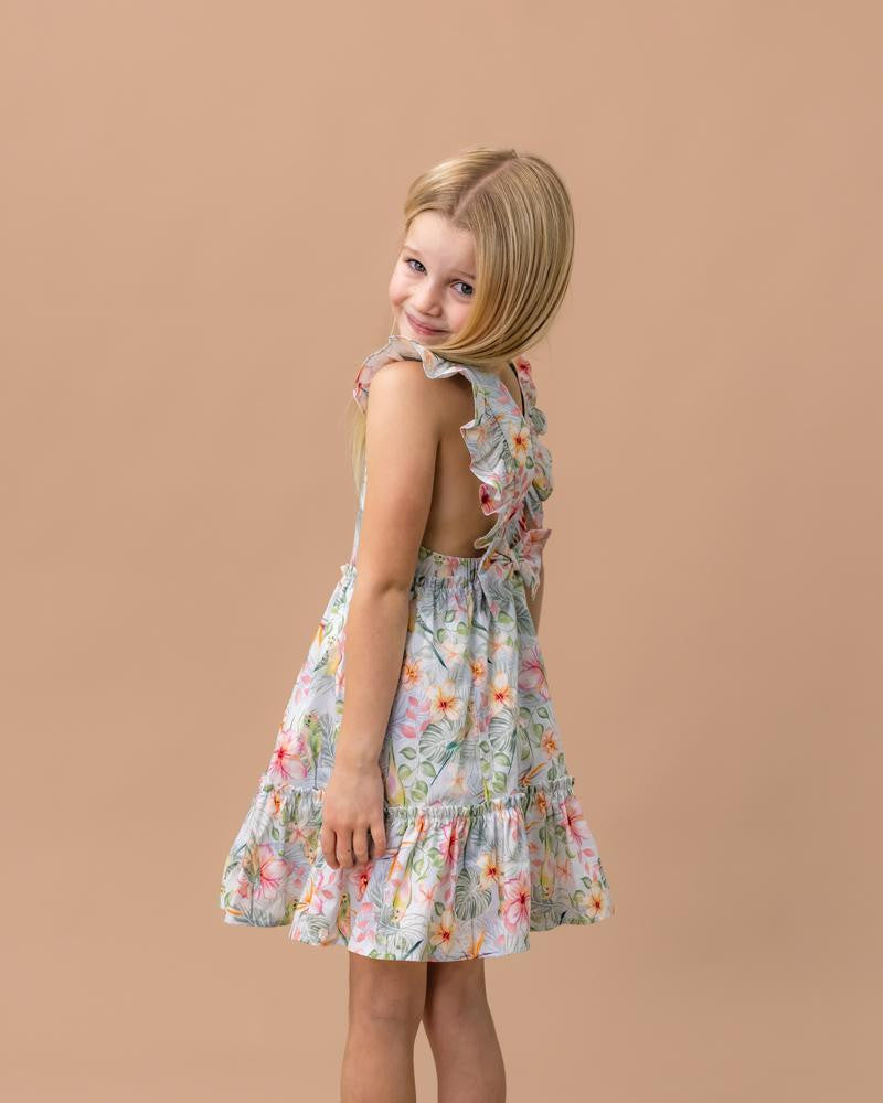 Fox & Finch - Budgie Blue Floral Dress