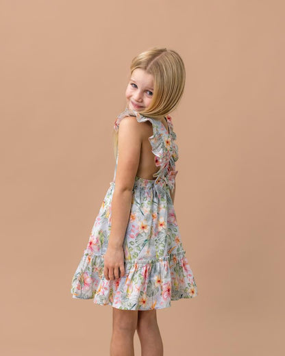 Fox & Finch - Budgie Blue Floral Dress