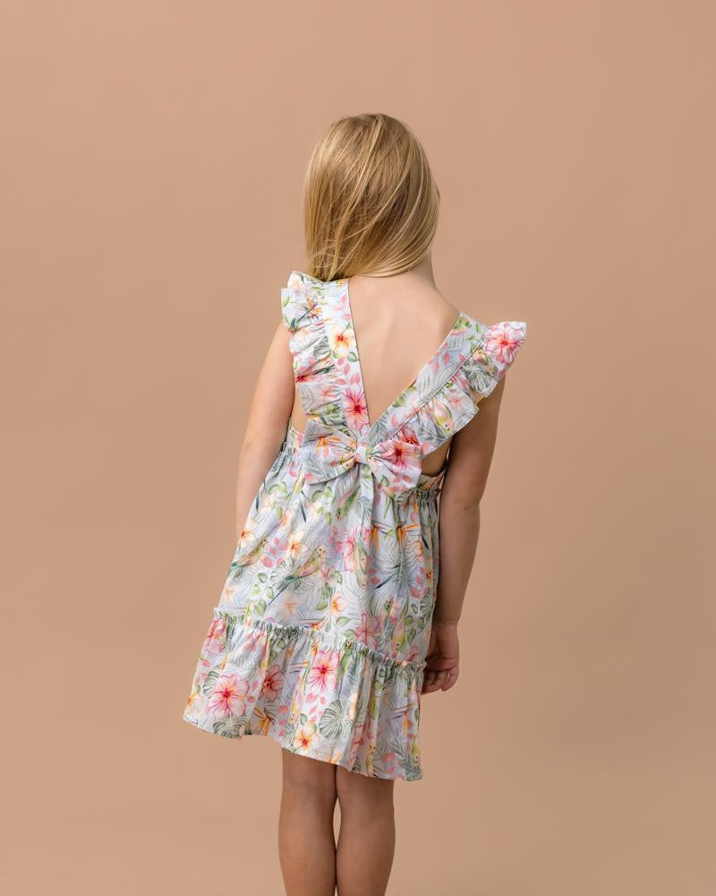 Fox & Finch - Budgie Blue Floral Dress
