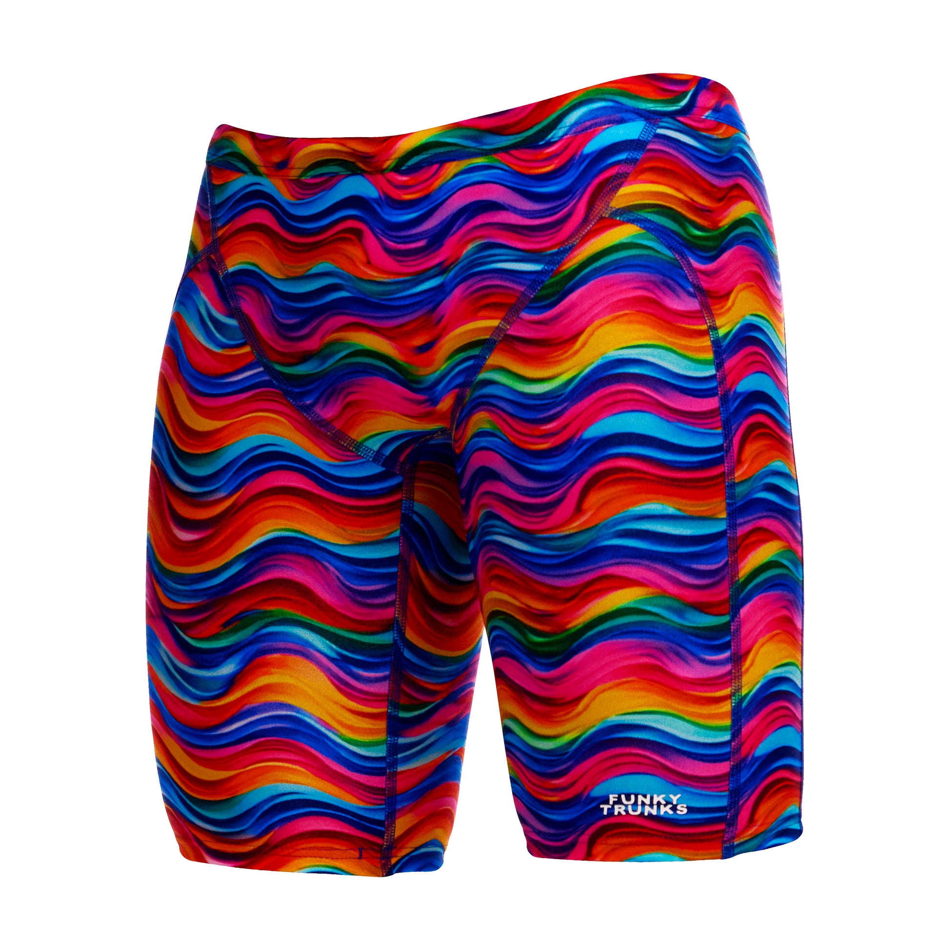 Funky Trunks Boys Royal Wave Fast Training Jammers with chlorine-resistant ECO C-INFINITY fabric