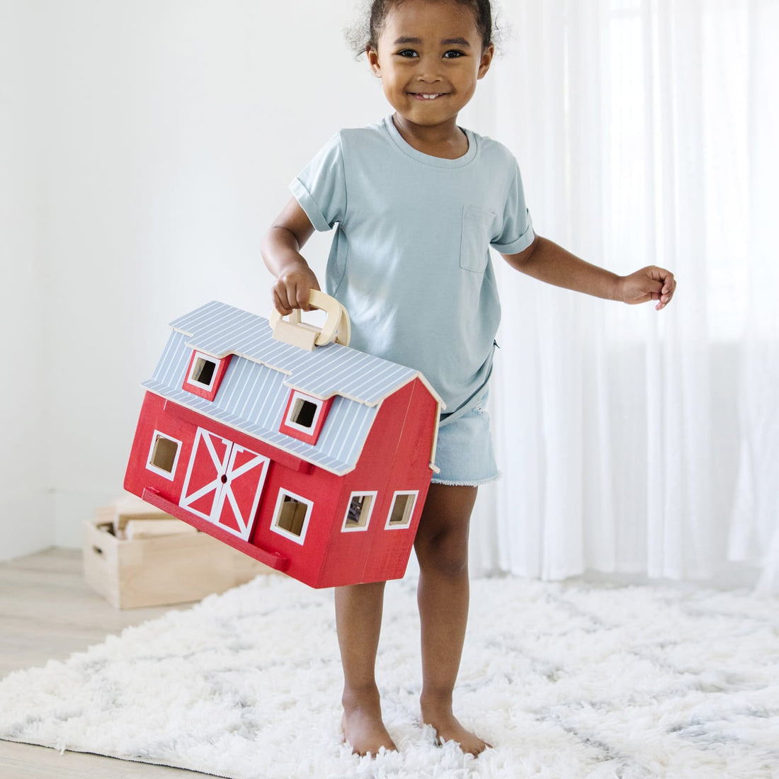 Melissa & Doug - Wooden Fold & Go Barn