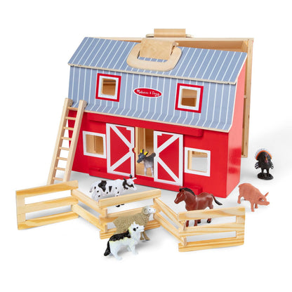 Melissa & Doug - Wooden Fold & Go Barn