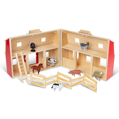 Melissa & Doug - Wooden Fold & Go Barn