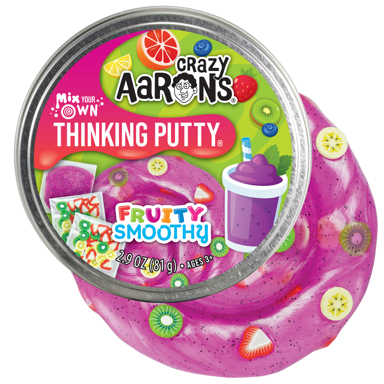 Crazy Aaron's Thinking Putty - Mix It - Fruity Smoothy 4" Tin