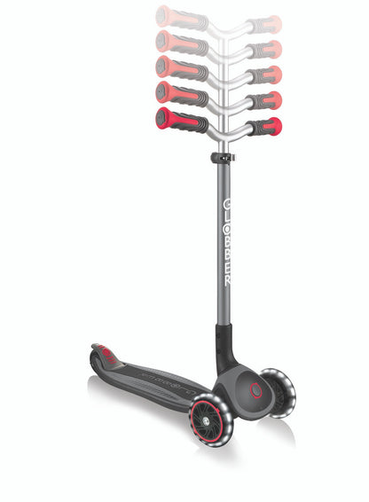 Globber MASTER Scooter with Lights - Black/Red