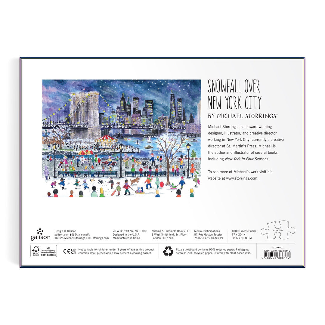 Galison 1000pc - Michael Storrings Snowfall Over New York City Puzzle