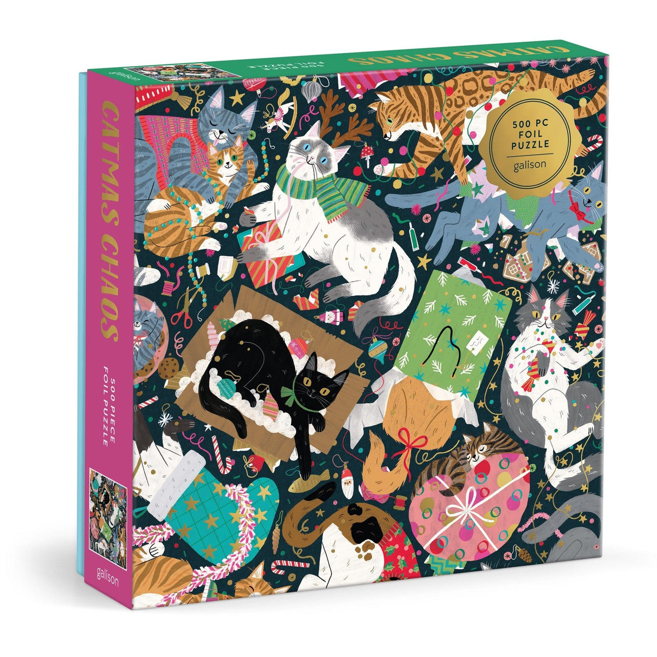 Galison 500pc - Catmas Chaos Foil Puzzle