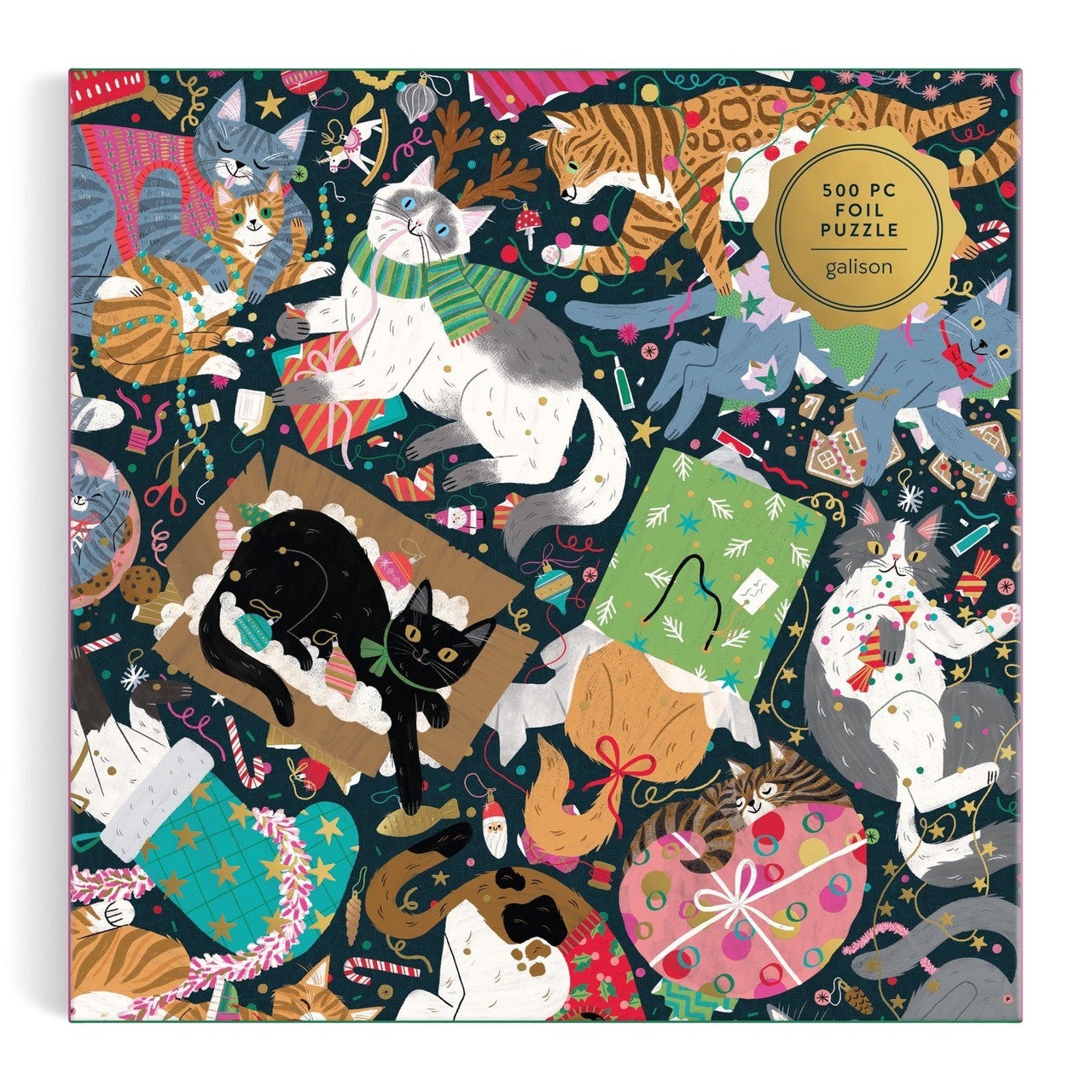 Galison 500pc - Catmas Chaos Foil Puzzle