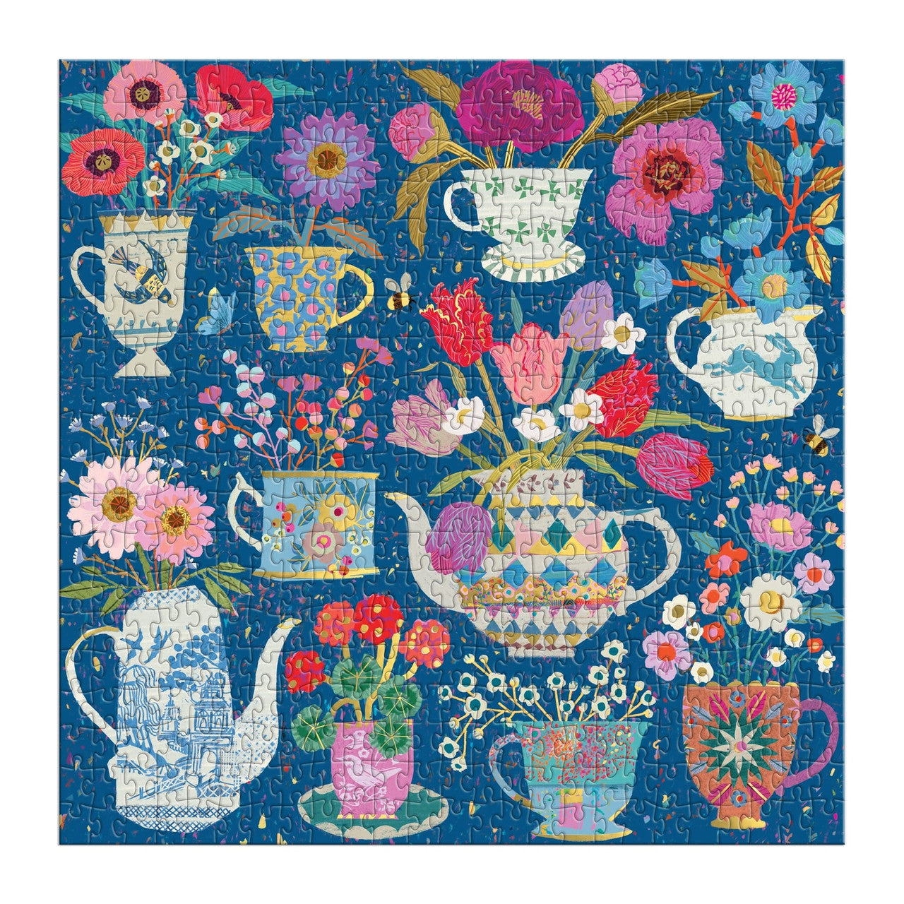 Galison 500pc - Victoria Ball Potted Teacups Foil Puzzle