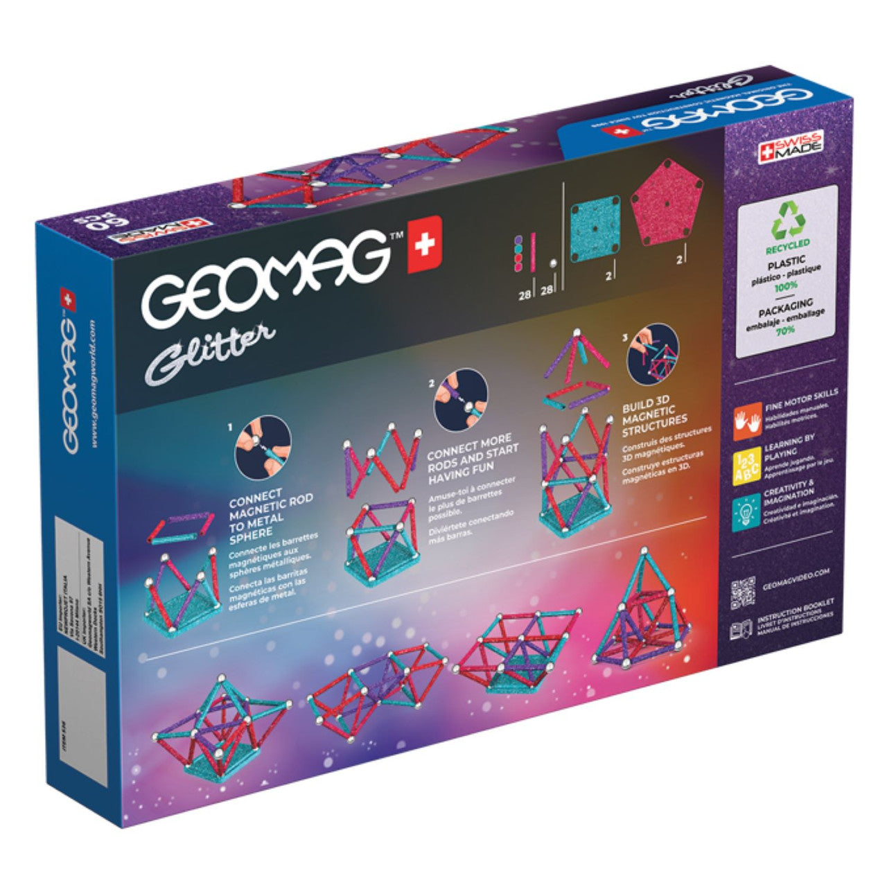 Geomag - Glitter Recycled 60pc