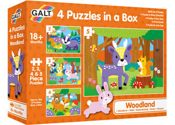 Galt - Four Puzzles In A Box - Woodland