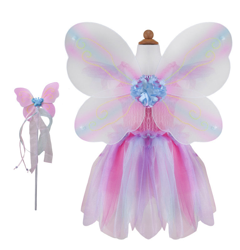 Great Pretenders - Pink Butterfly Dress & Wings with Wand (size 5-6)