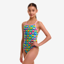 Funkita Girls Punchy Bunch Strapped In One Piece Swimsuit with chlorine-resistant ECO C-INFINITY fabric