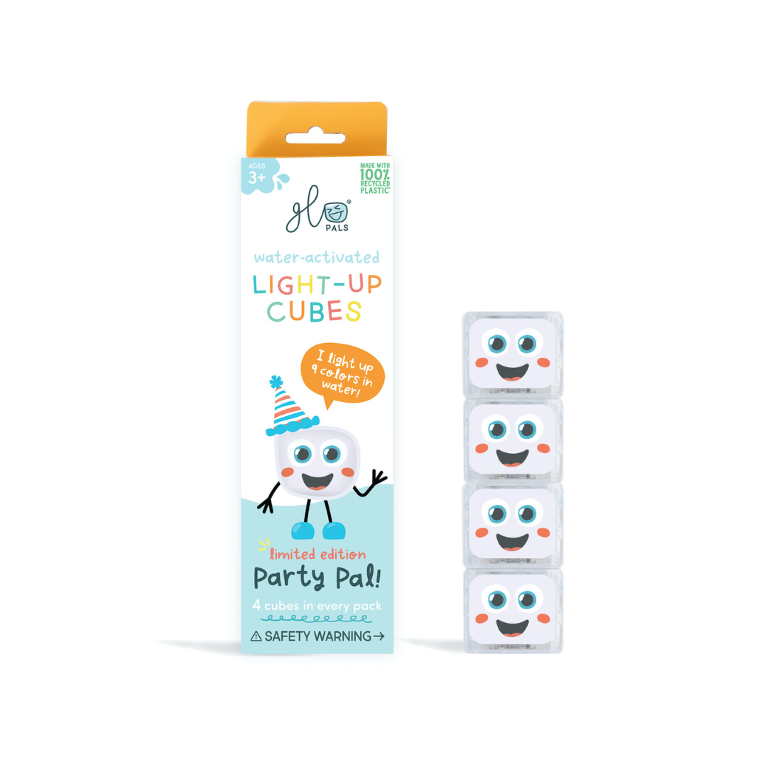 Glo Pals Party Pal limited edition water activated light-up sensory cubes with multicolour lights