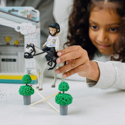 Lundby Doll's House - Girl and Horse with Riding Tackle