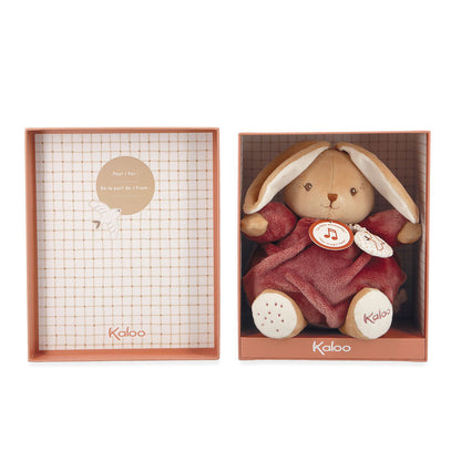 Kaloo - Signature Plume Musical Rabbit Burgundy 17cm