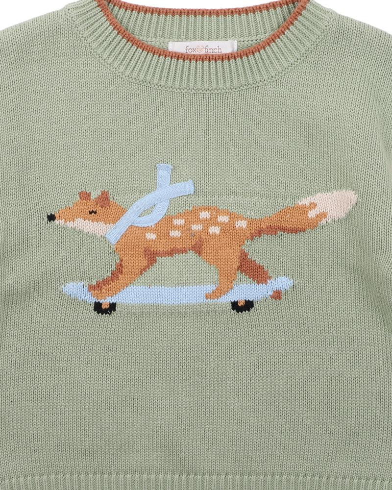 Fox & Finch - Nevada Skating Fox Knitted Jumper (sizes 3-5)