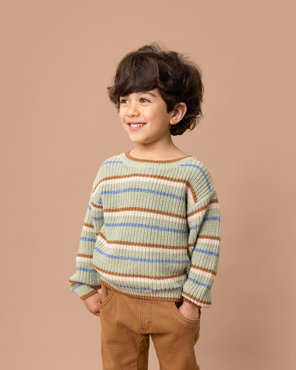 Fox & Finch - Bug Stripe Knitted Jumper (sizes 3-7)