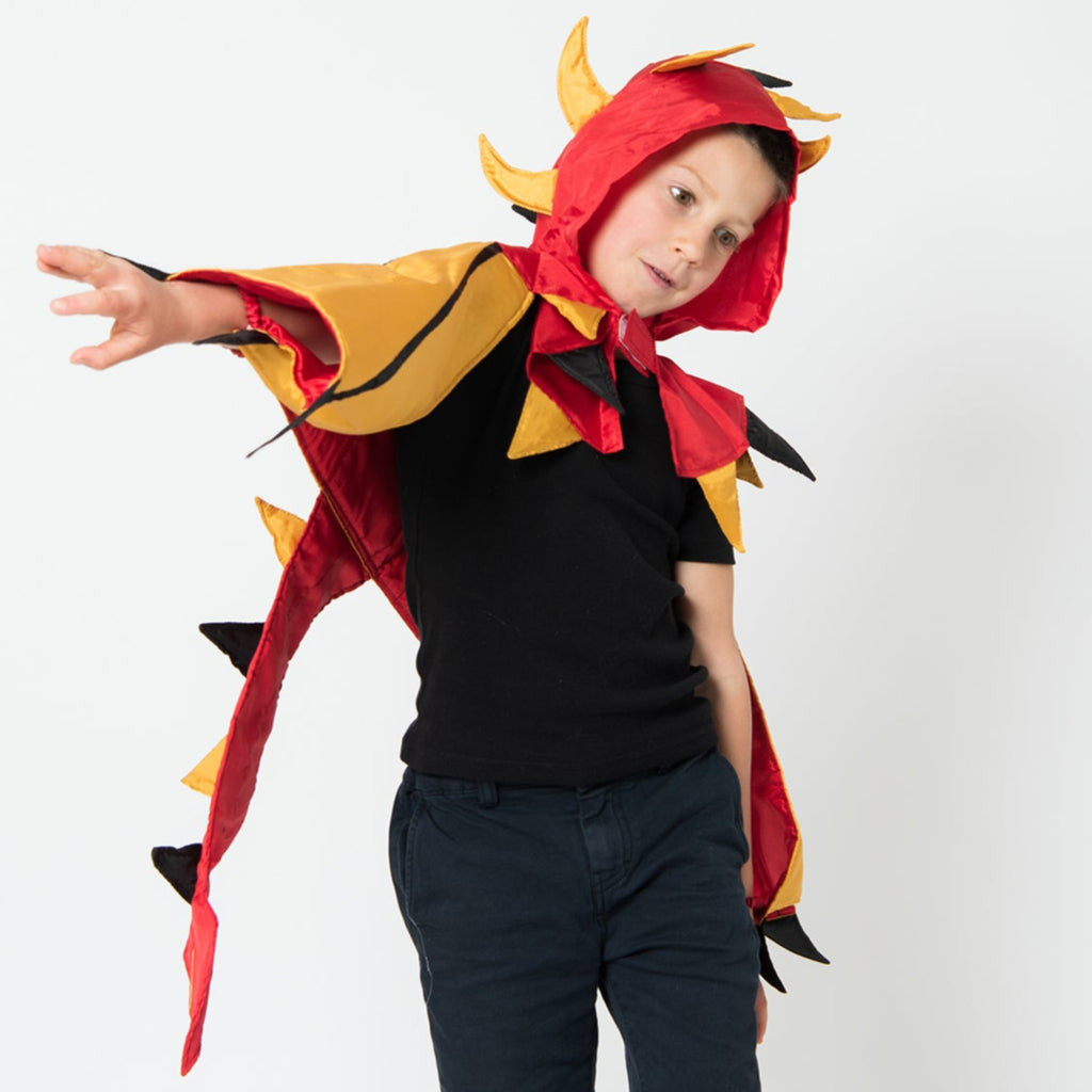 Little Heroes - Dragon Cape - Red & Gold
