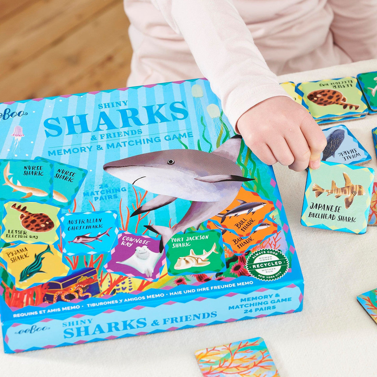 eeBoo - Memory & Matching Game – Shiny Sharks & Friends