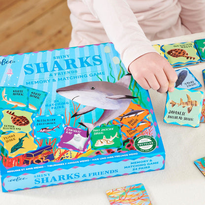 eeBoo - Memory & Matching Game – Shiny Sharks & Friends