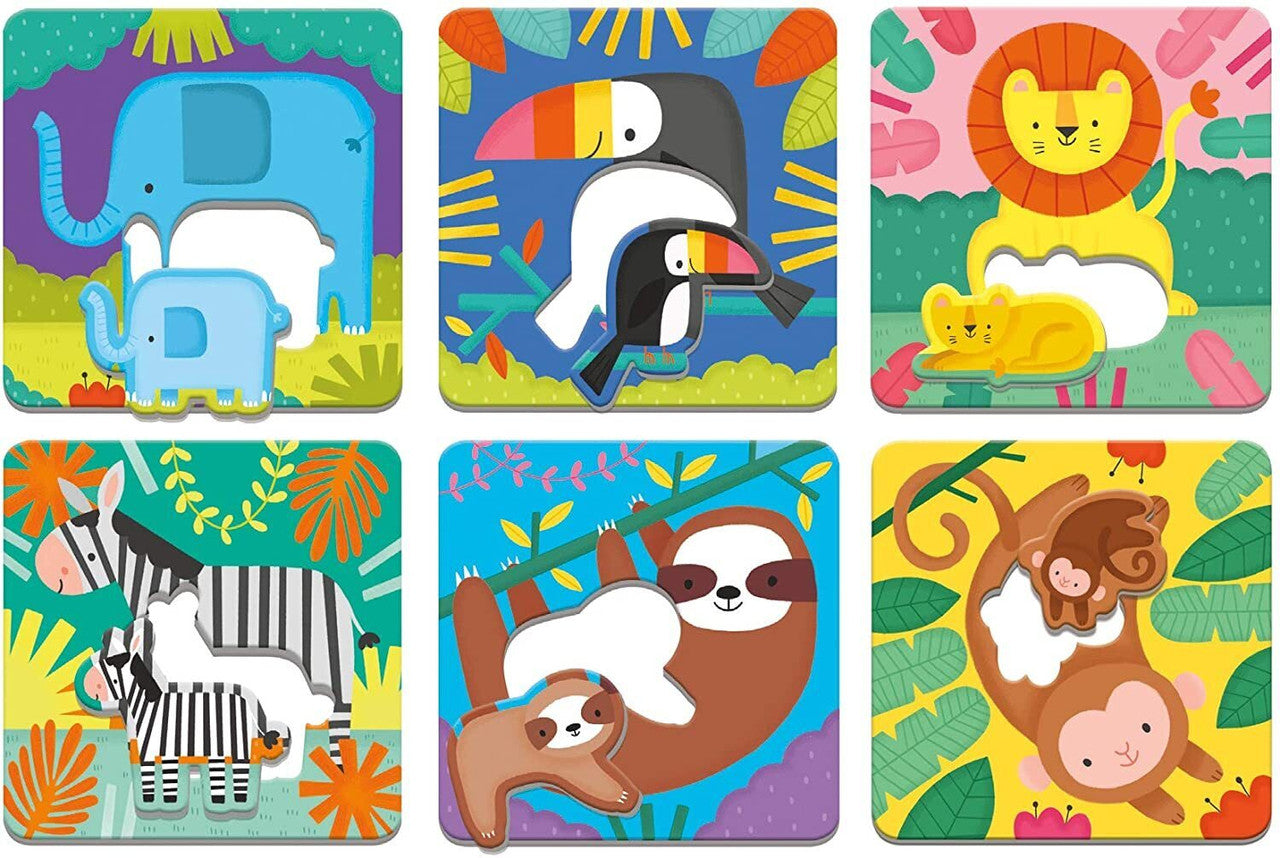 Mudpuppy - I love you 6 Match-Up Puzzles - Jungle Babies