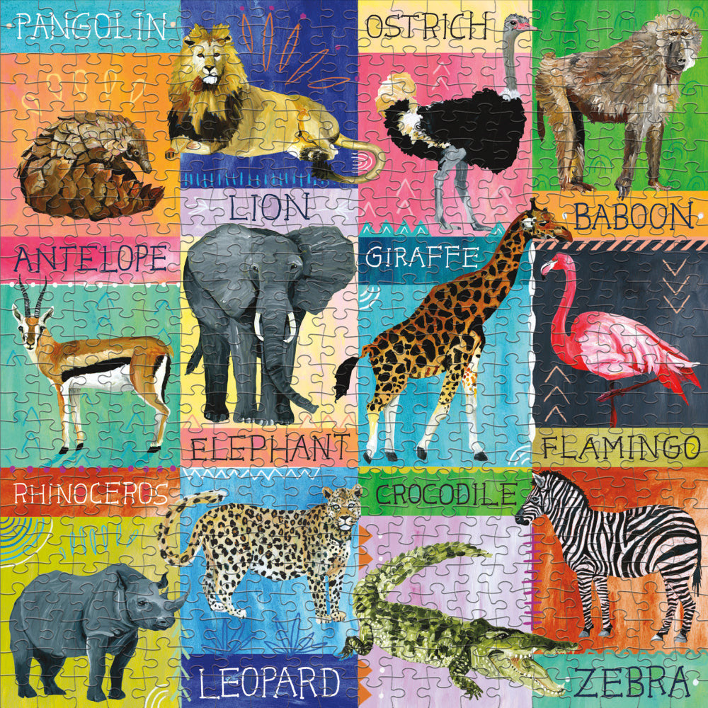 Mudpuppy 500pc - Painted Safari Puzzle