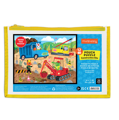 Mudpuppy 12 Piece Pouch Puzzle - Construction Site