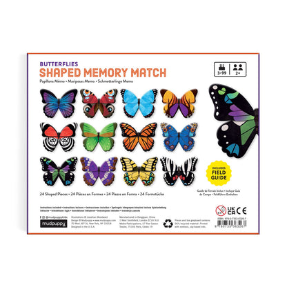 Mudpuppy - Shaped Memory Match - Butterflies