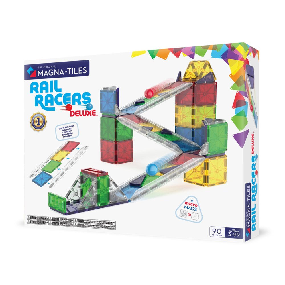 MAGNA-TILES - Rail Racers Deluxe Set - 90 Piece