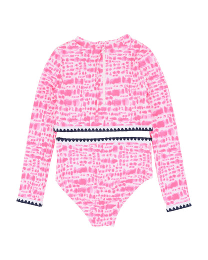 Minihaha - Koa Pink Long Sleeve Crop Top Bikini