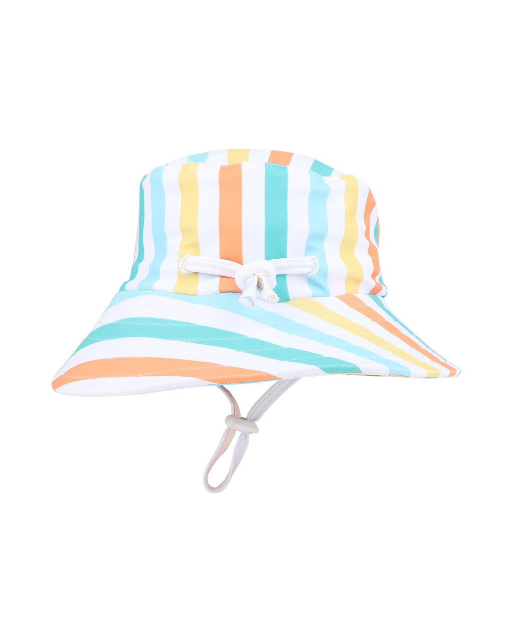 Minihaha - Luca Stripe Swim Hat with Quick Release Neck Tie
