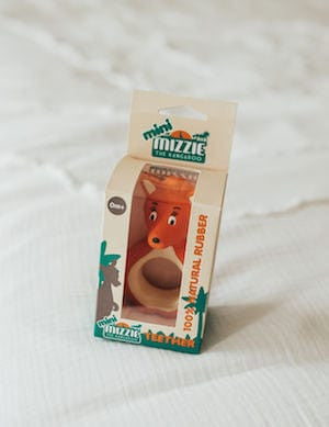 Mini Mizzie the Kangaroo 100% Natural Rubber Baby Teether