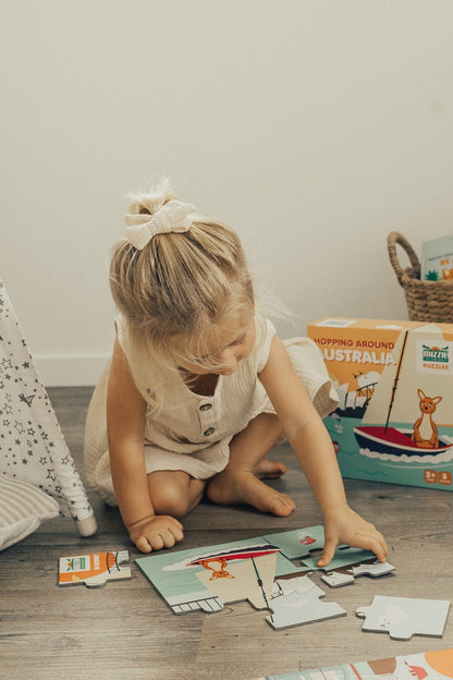 Mizzie the Kangaroo Puzzle Box Set - Hopping Around Australia