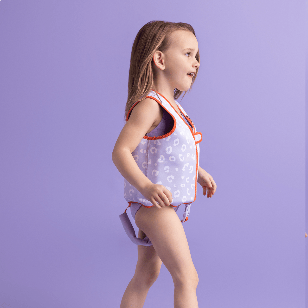 Swim Essentials - Kid's Swim Vest - Lila Leopard 3-6yrs