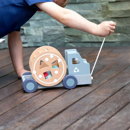 EverEarth - Pull Along Recycling Truck - Pastel