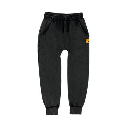 Black Wash Trackpants