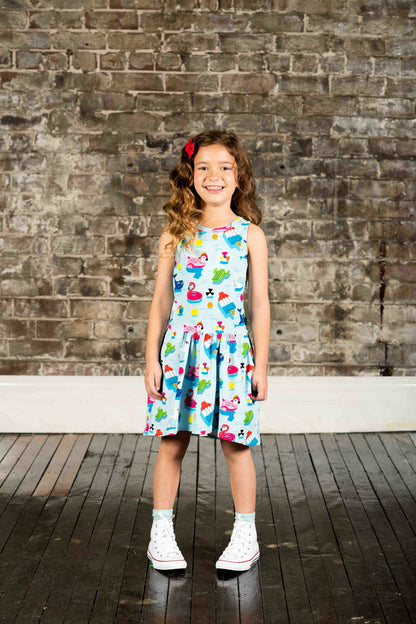 Pool Party Sleeveless Drop Waist Dress