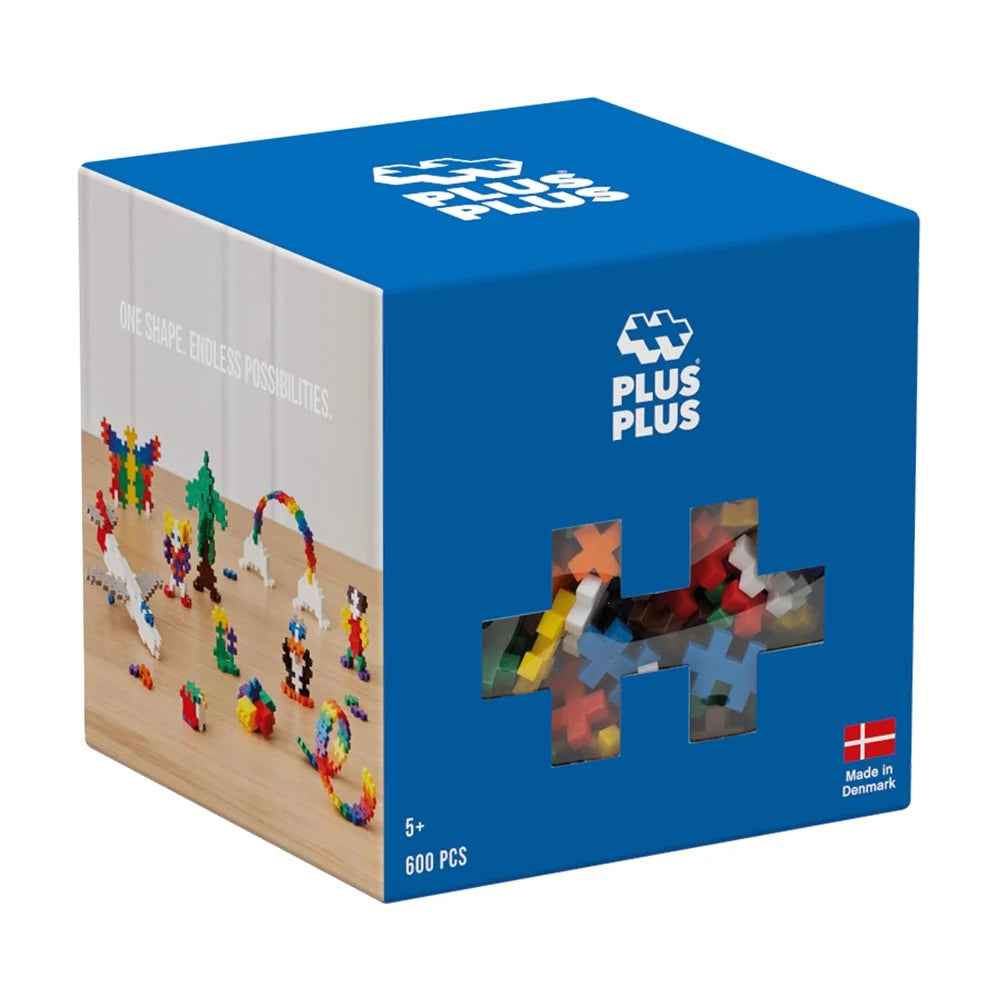 Plus-Plus Basic Colour Mix 600 piece box shown front-on against a white background
