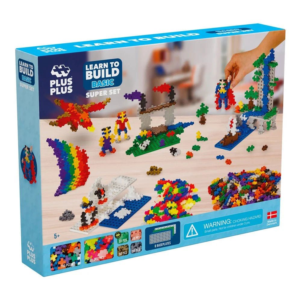 Plus-Plus Basic Learn to Build Super Set 1200 piece box on a white background