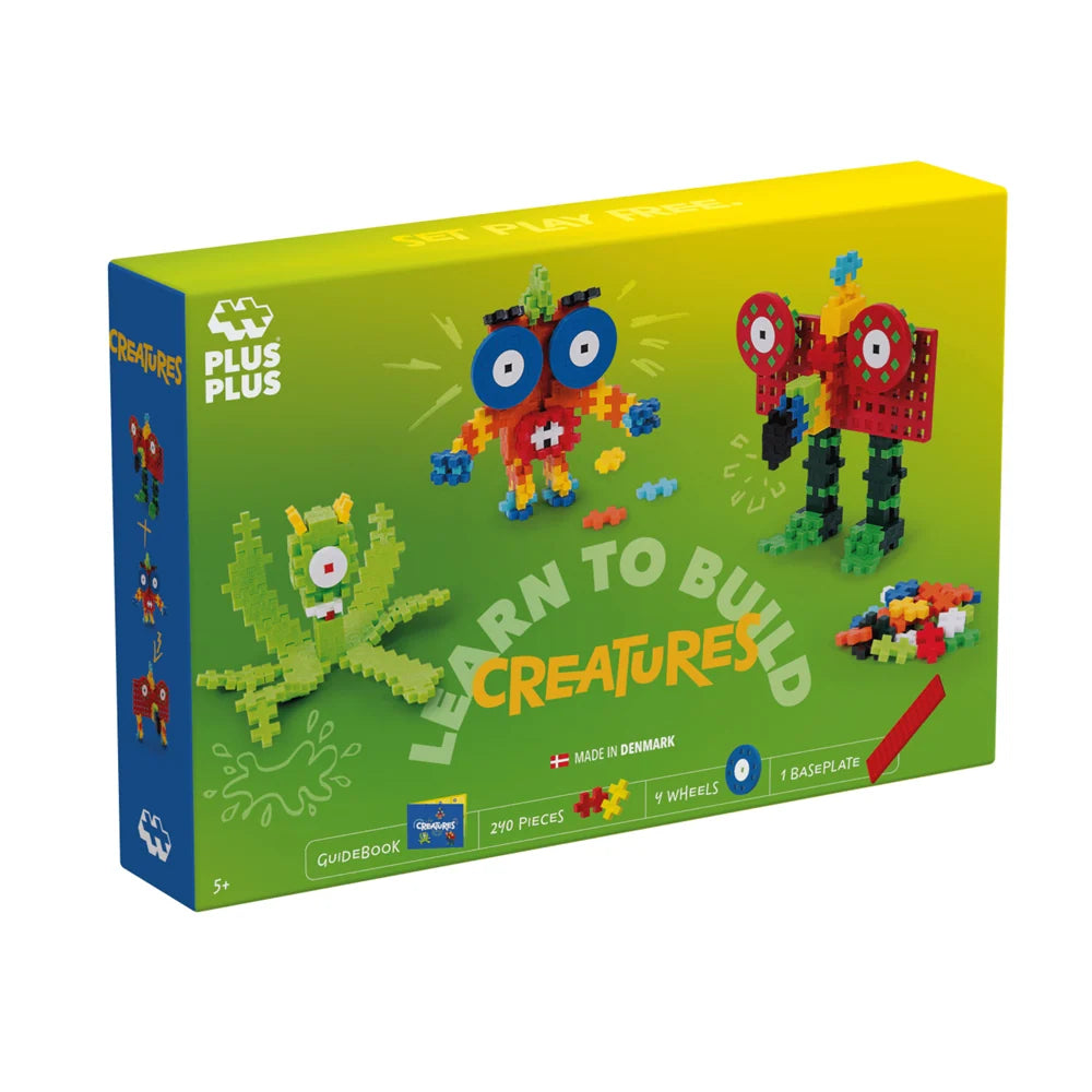 Plus-Plus Learn to Build Creatures 240 piece box shown front-on against a white background