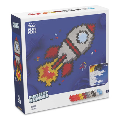 Plus-Plus Puzzle by Number Rocket 500 piece box shown front-on against a white background