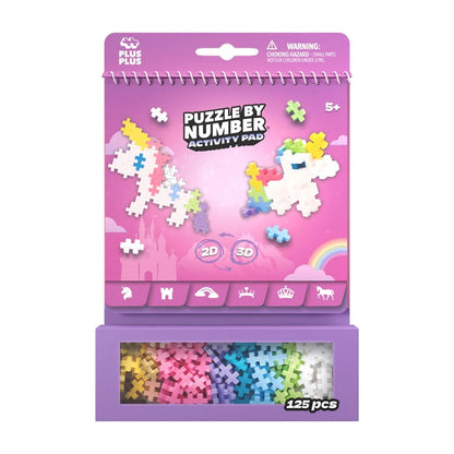 Plus-Plus Activity Pad Puzzle by Number Fairy Tale Unicorns 125 Pieces PP3988