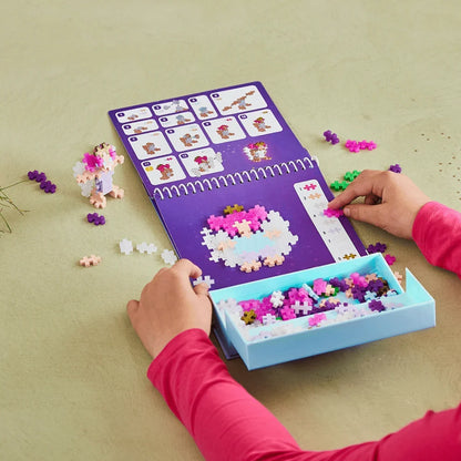 Plus-Plus Activity Pad Puzzle by Number Enchanted Forest PP4348 with 125 colourful building pieces and magical woodland designs