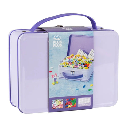 Plus-Plus Suitcase Pastel Metal PP7003 with 600 colourful construction pieces, baseplate and reusable metal storage case