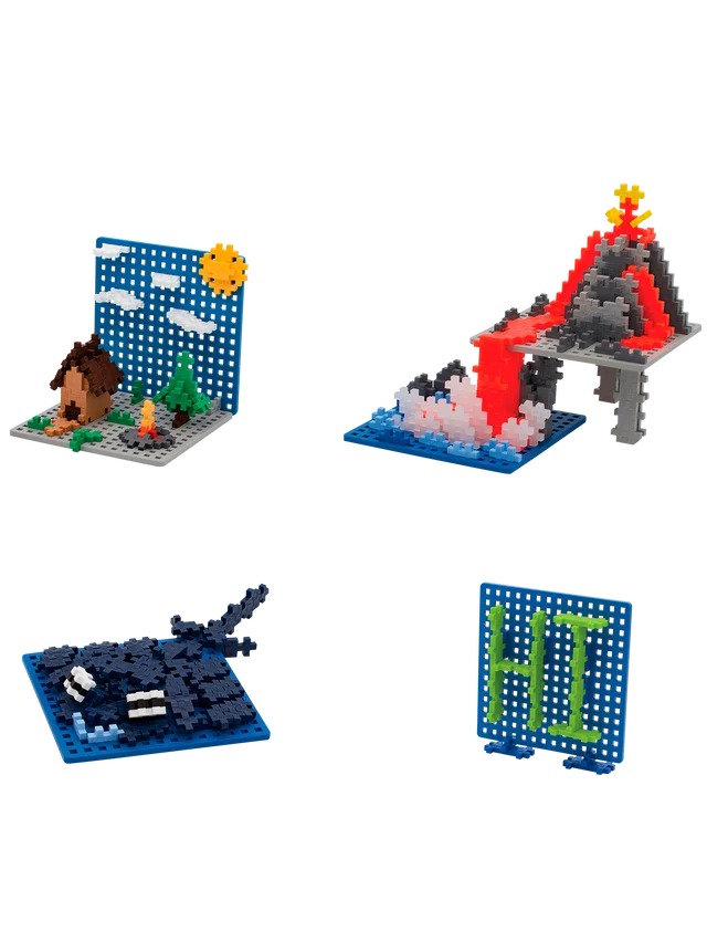 Plus-Plus Baseplates Blue & Grey - 2 Pack, 11.5cm Building Base