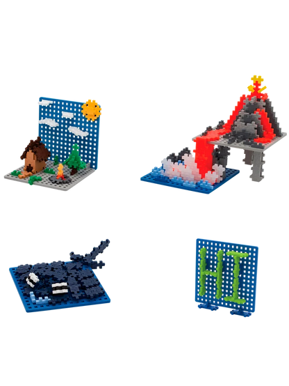 Plus-Plus Baseplates Blue & Grey - 2 Pack, 11.5cm Building Base
