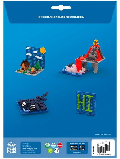 Plus-Plus Baseplates Blue & Grey - 2 Pack, 11.5cm Building Base